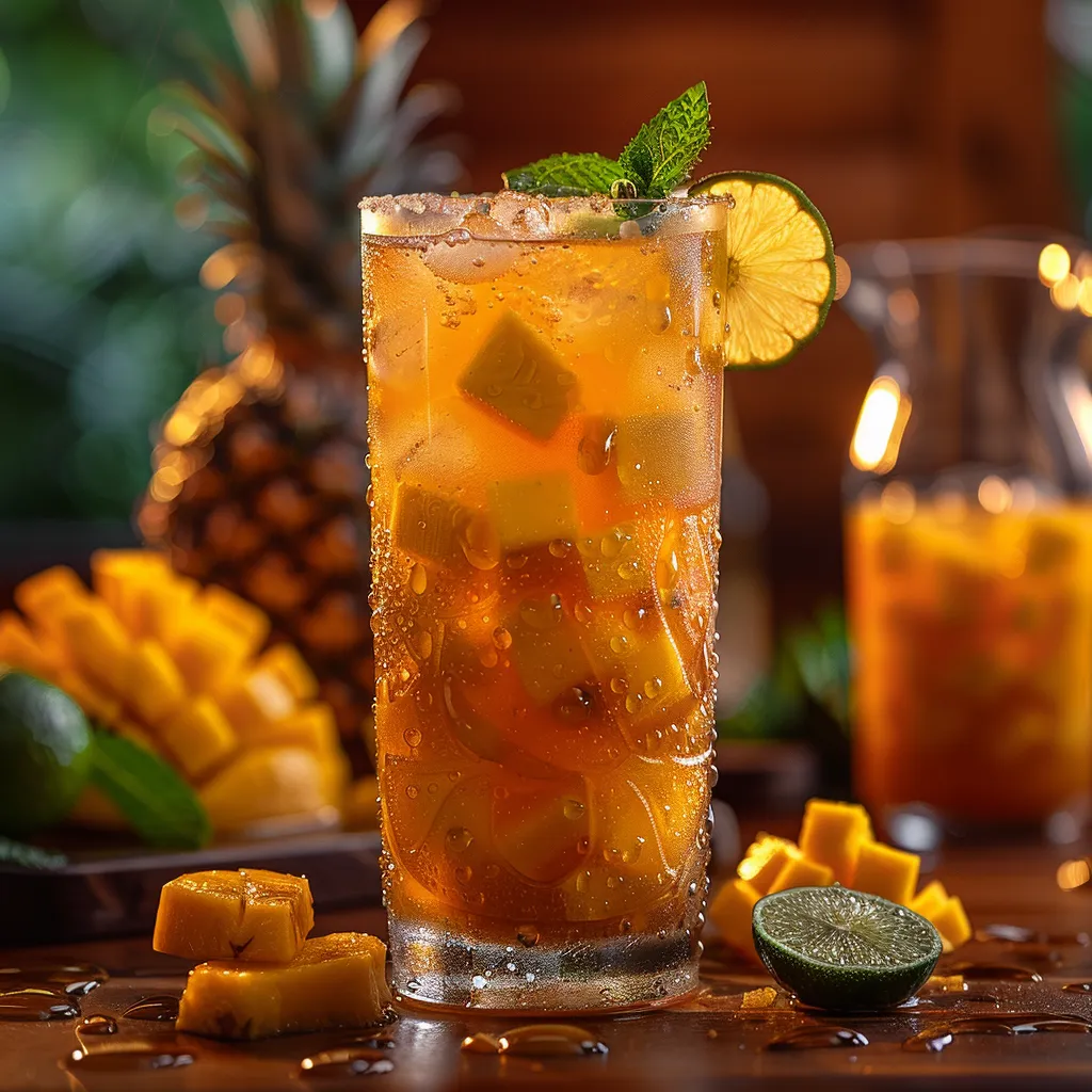 Mocktail tropical à la mangue sans alcool, frais et rafraîchissant