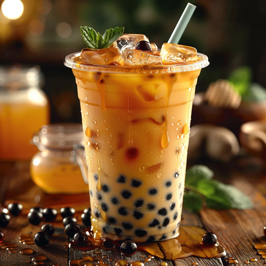 Recette du bubble tea taïwanais avec perles de tapioca noires et thé noir