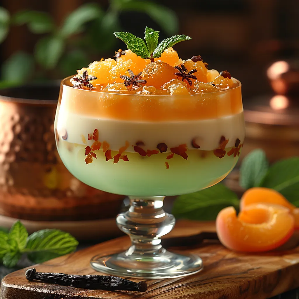 Recette Panna Cotta aux Abricots - Dessert italien à 3 couches sophistiqué
