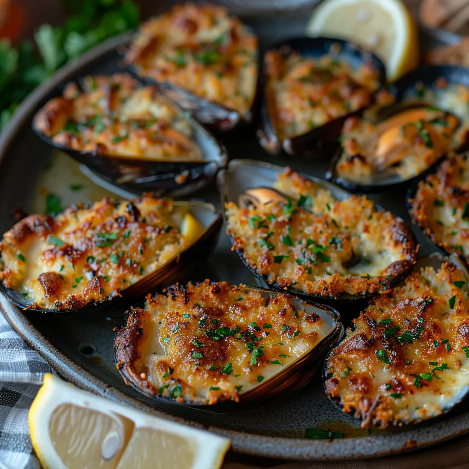 Moules Gratinées Ail Persil - Tapas 15 Minutes