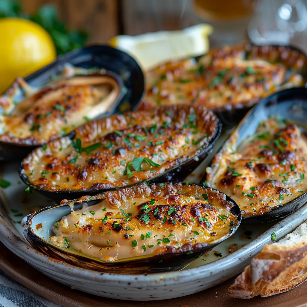 Meilleures Moules Gratinées Ail Persil Dorées