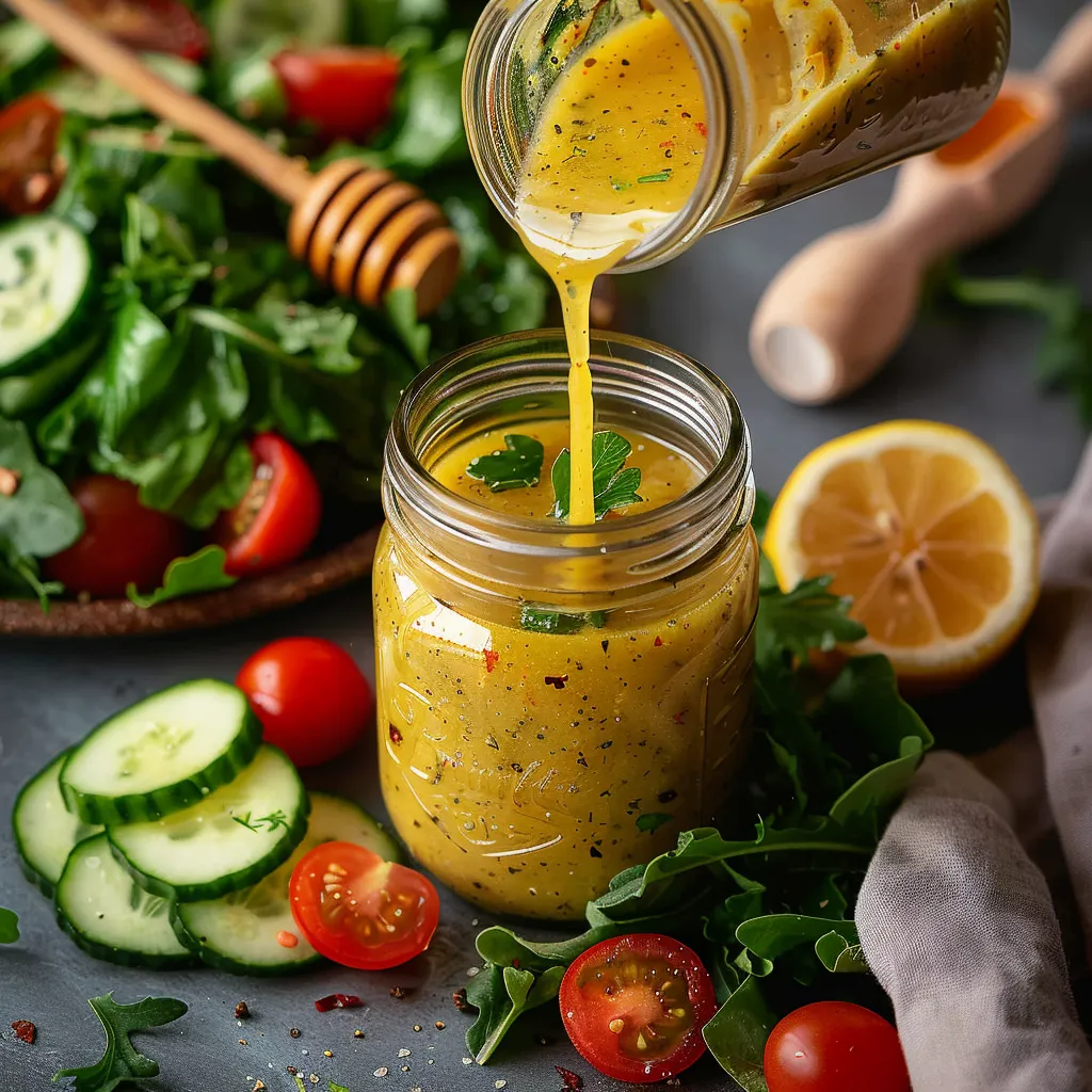 Recette Vinaigrette Miel Citron Maison - Sauce salade émulsionnée en 15 min