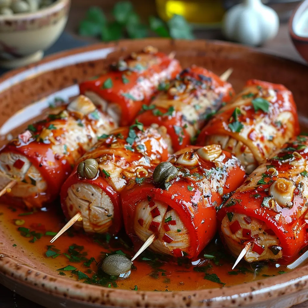 Recette Roulés Poivrons Thon Apéritif Méditerranéen