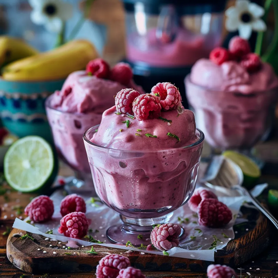 Sorbet Maison Framboises Banane Naturel