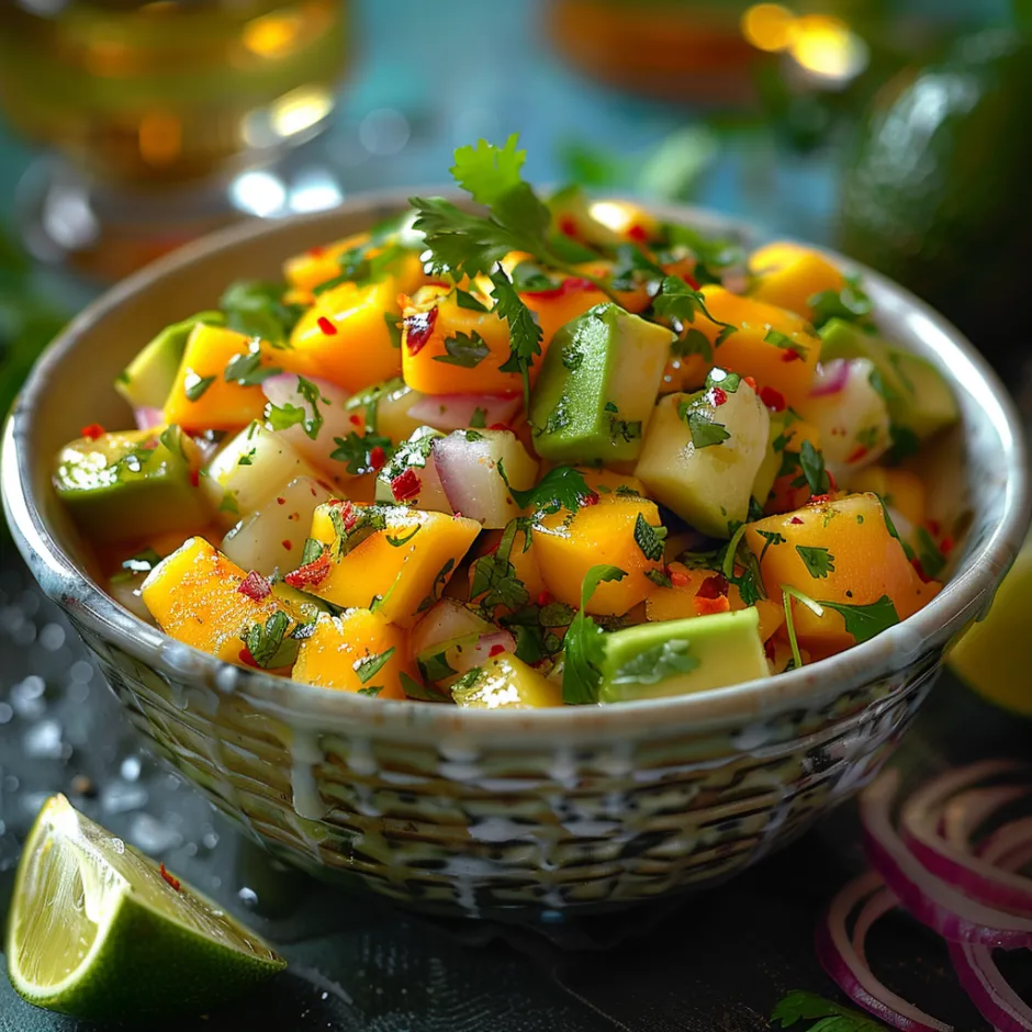 Recette Ceviche de Poisson aux Fruits Tropicaux - Plat frais d'Amérique latine