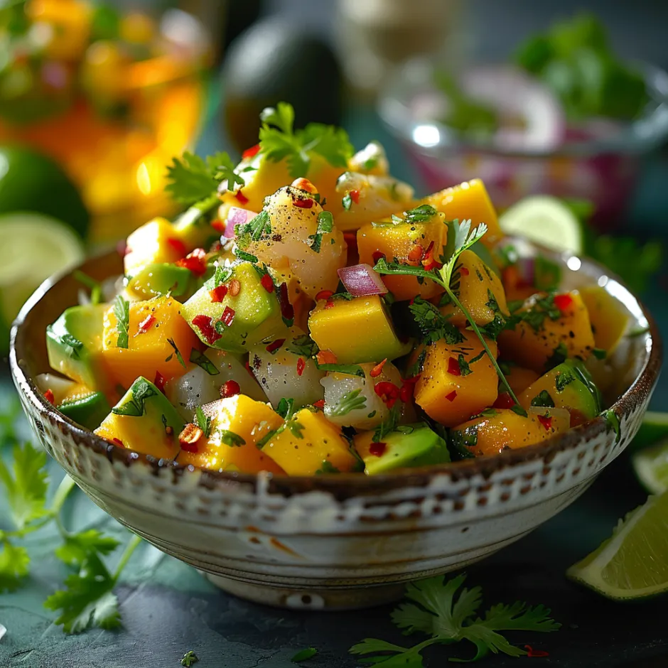 Meilleur Ceviche Poisson Fruits Tropicaux Frais