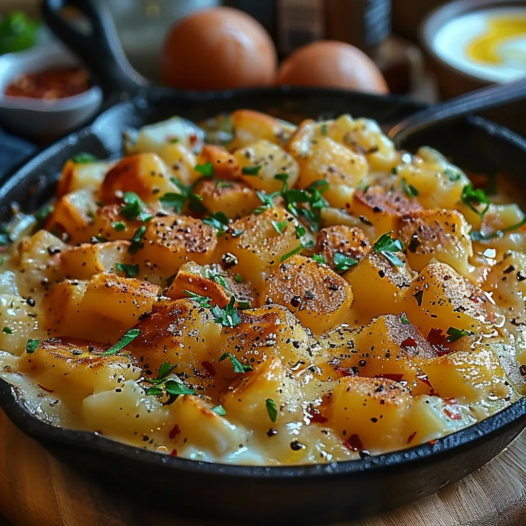 Recette Œufs Brouillés aux Pommes de Terre - Petit-déjeuner complet