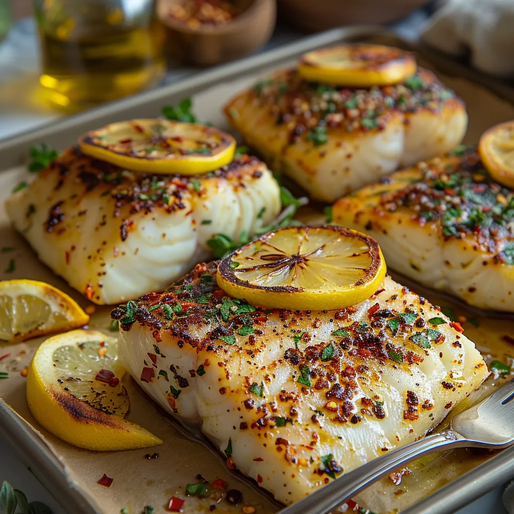 ecette Bar du Chili au Four - Poisson noble mariné citron et ail en 20 min