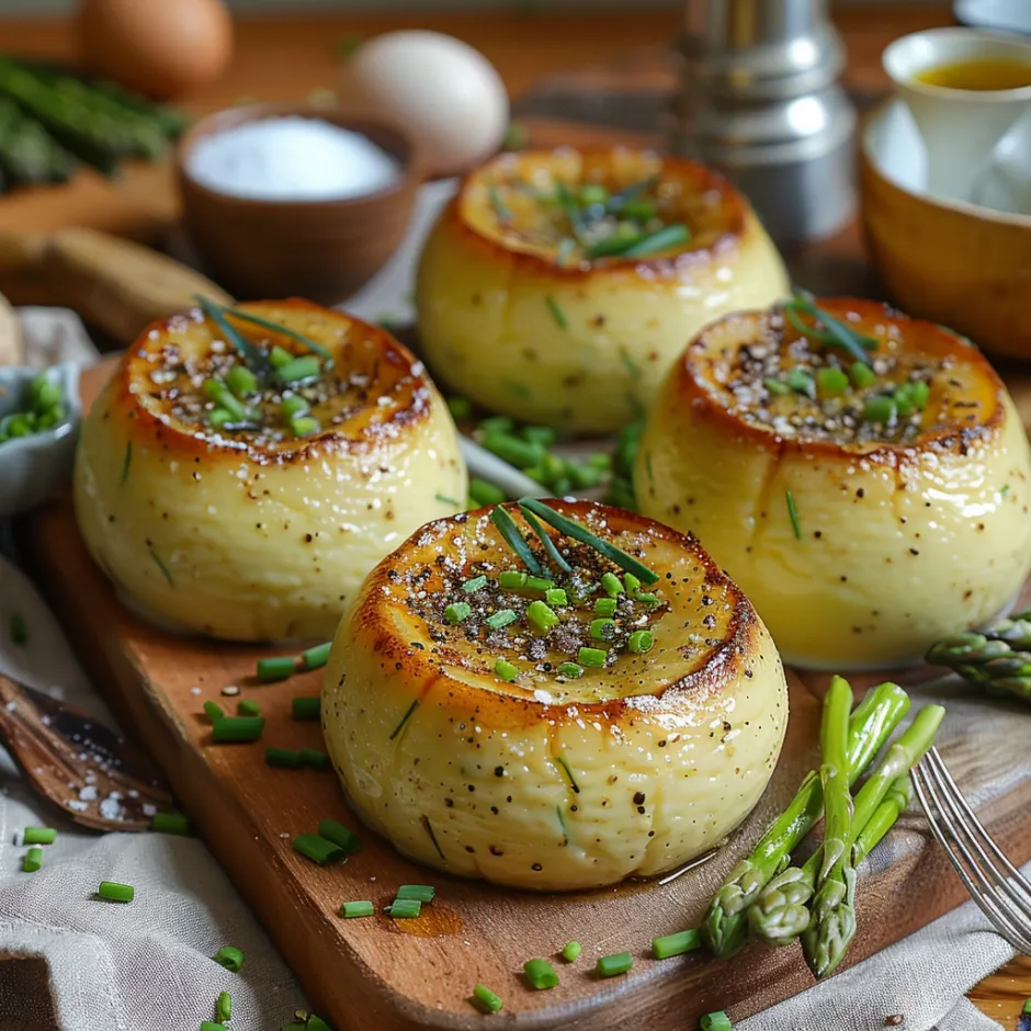 Flan d'asperges crémeuse au comté et ciboulette