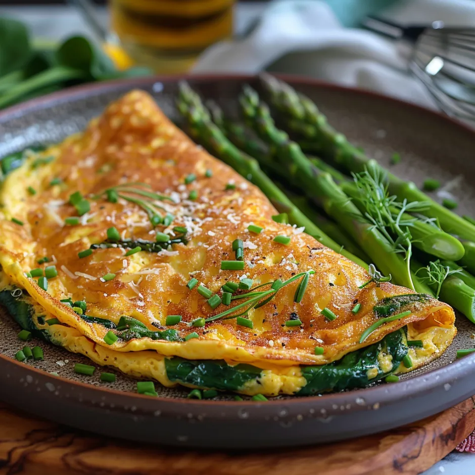 Recette Omelette Printanière Asperges Épinards