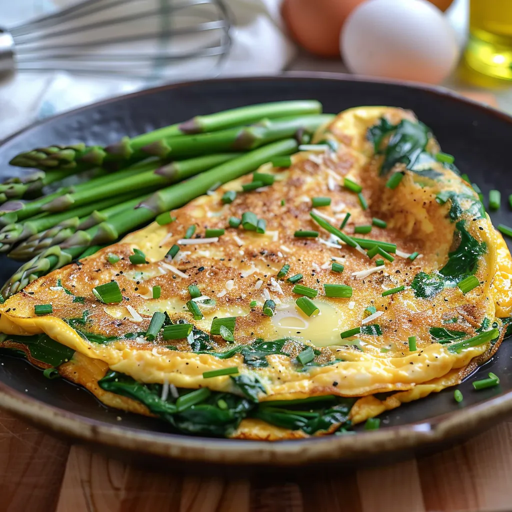 Omelette printanière aux asperges verts