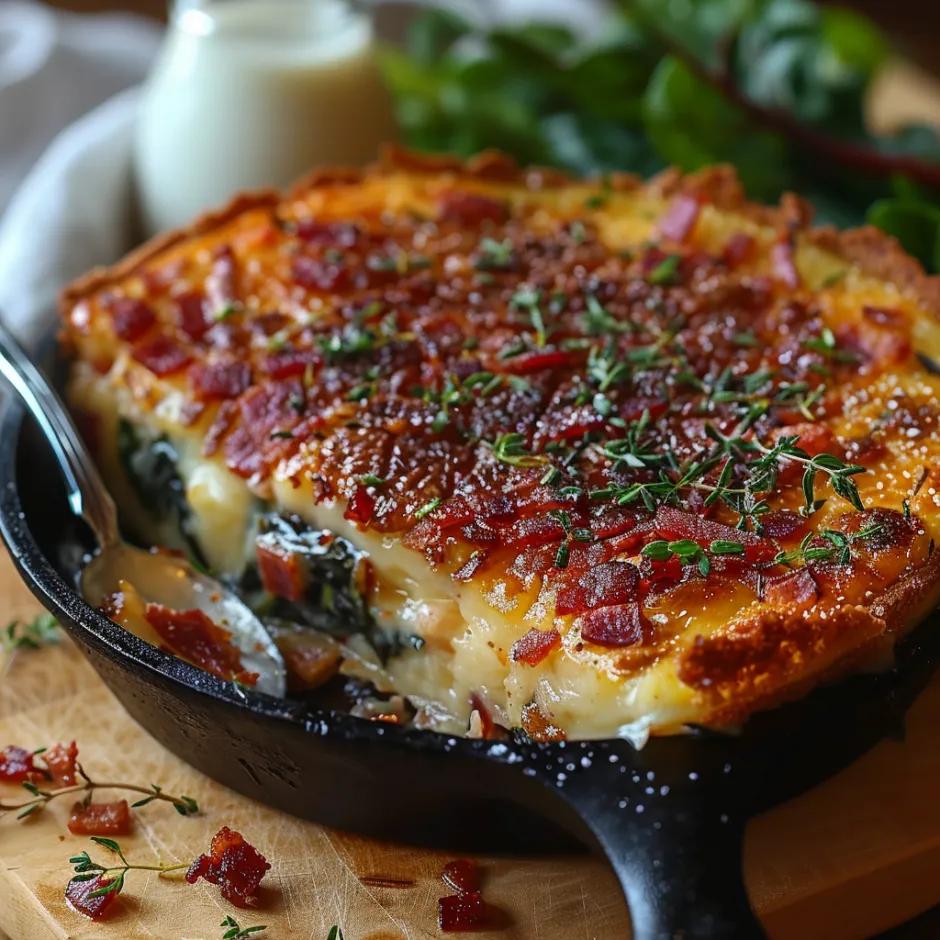Recette Clafoutis Salé Blettes Lardons - Plat Familial Facile et Savoureux