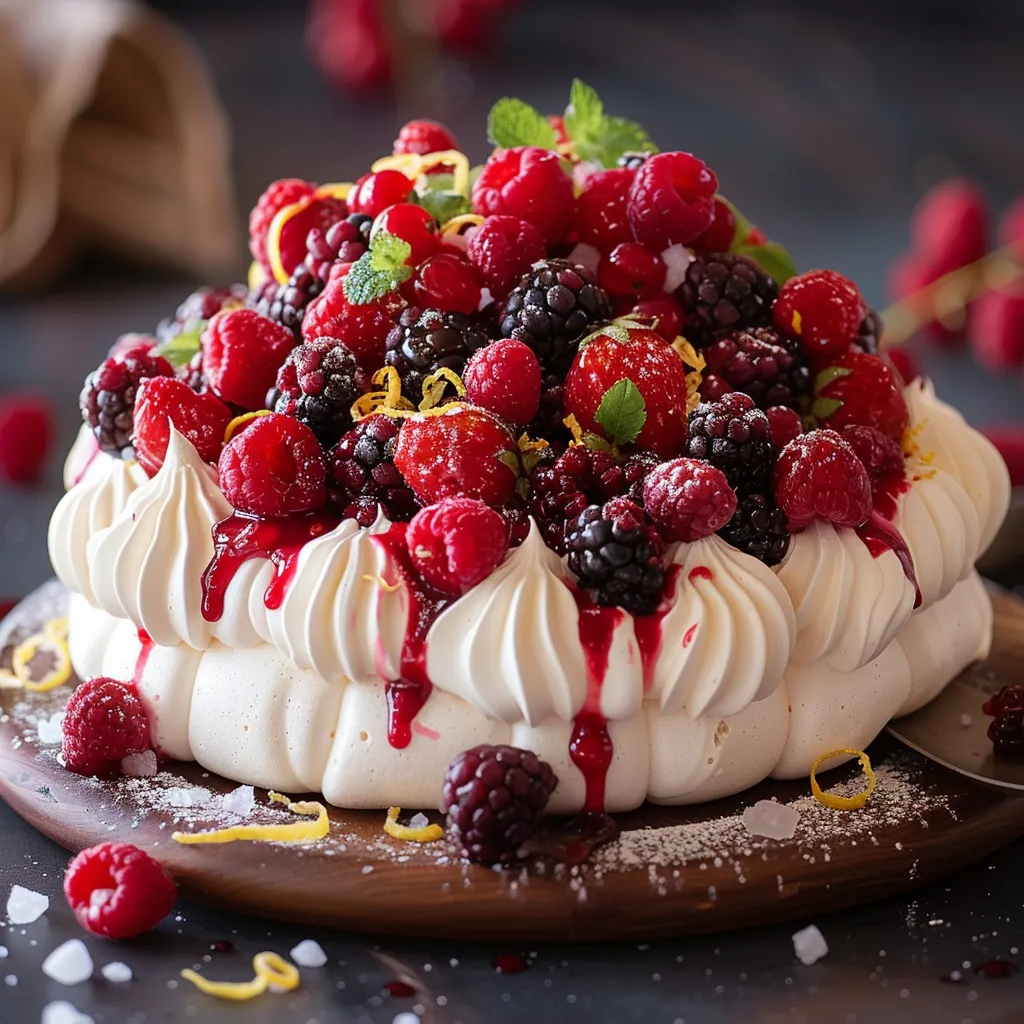 Recette Pavlova aux Fruits Rouges - Dessert Australien Meringue Chantilly Mascarpone