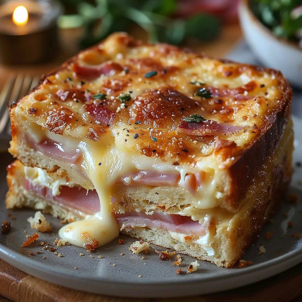 Recette Croque-Cake Jambon Fromage - Plat Familial Réconfortant Fondant au Four