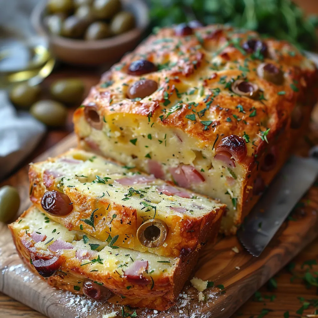 Cake Jambon Olive Fromage Frais - Recette apéro moelleux gourmand facile