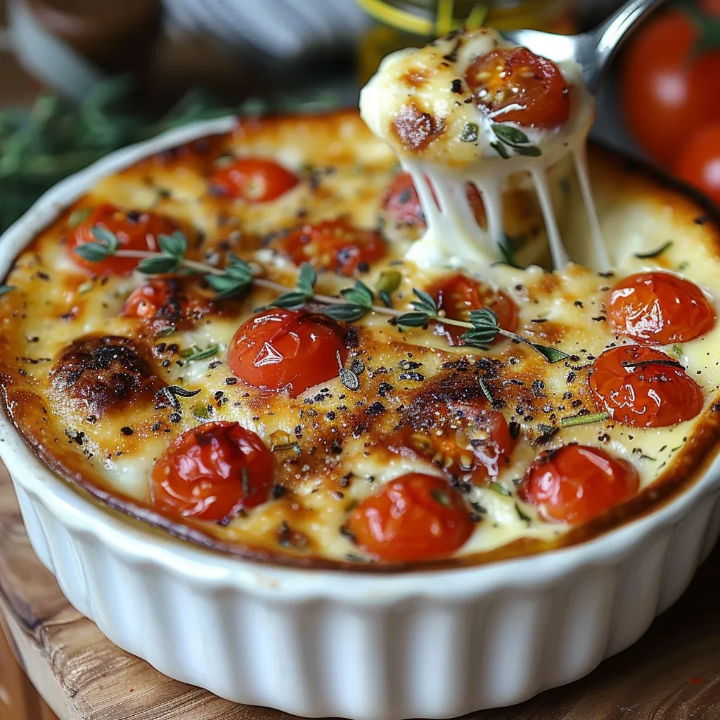 Clafoutis salé tomates cerise camembert, léger et fondant. Entrée facile et gourmande