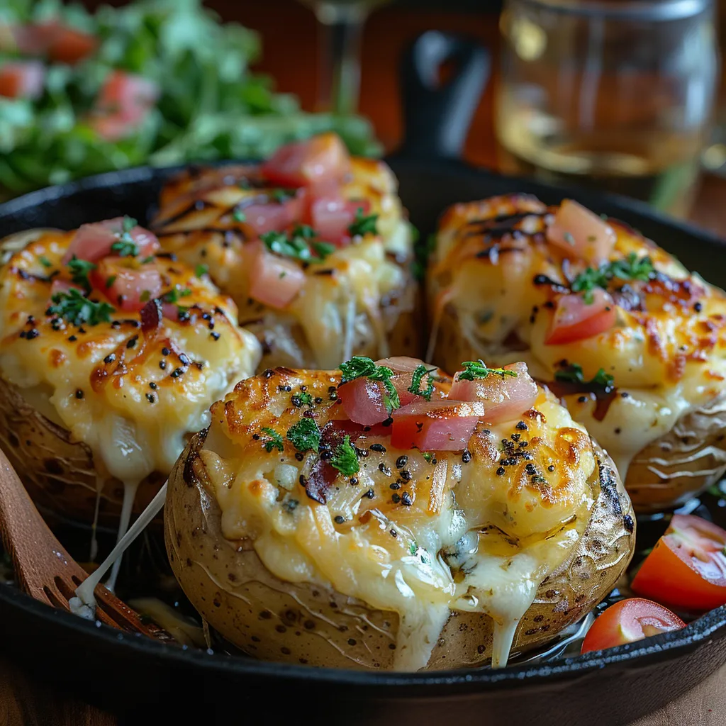 Pommes de terre farcies au fromage bleu ! Plat rustique fondant et convivial