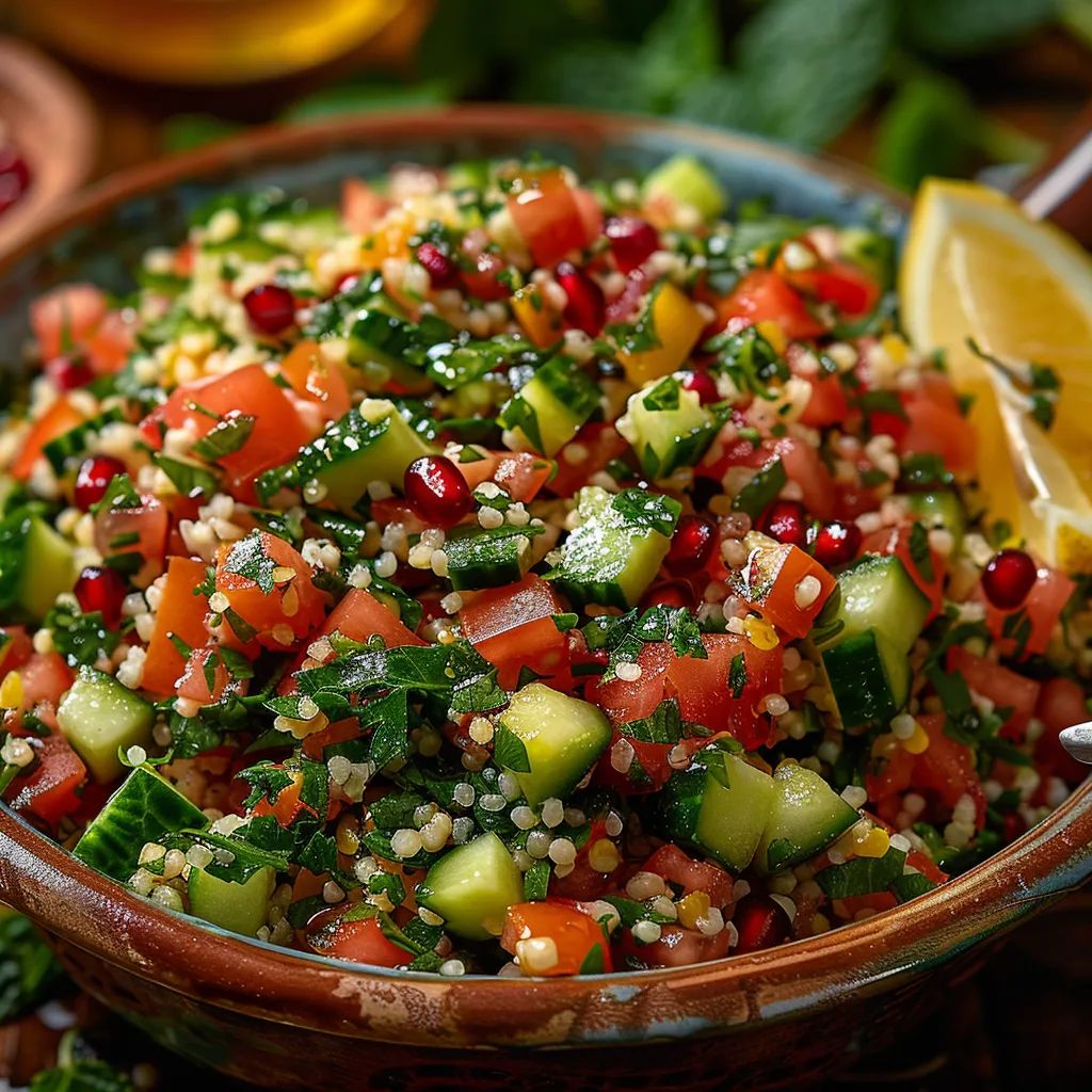 Taboulé libanais maison authentique et rafraîchissant. Salade orientale fraîche