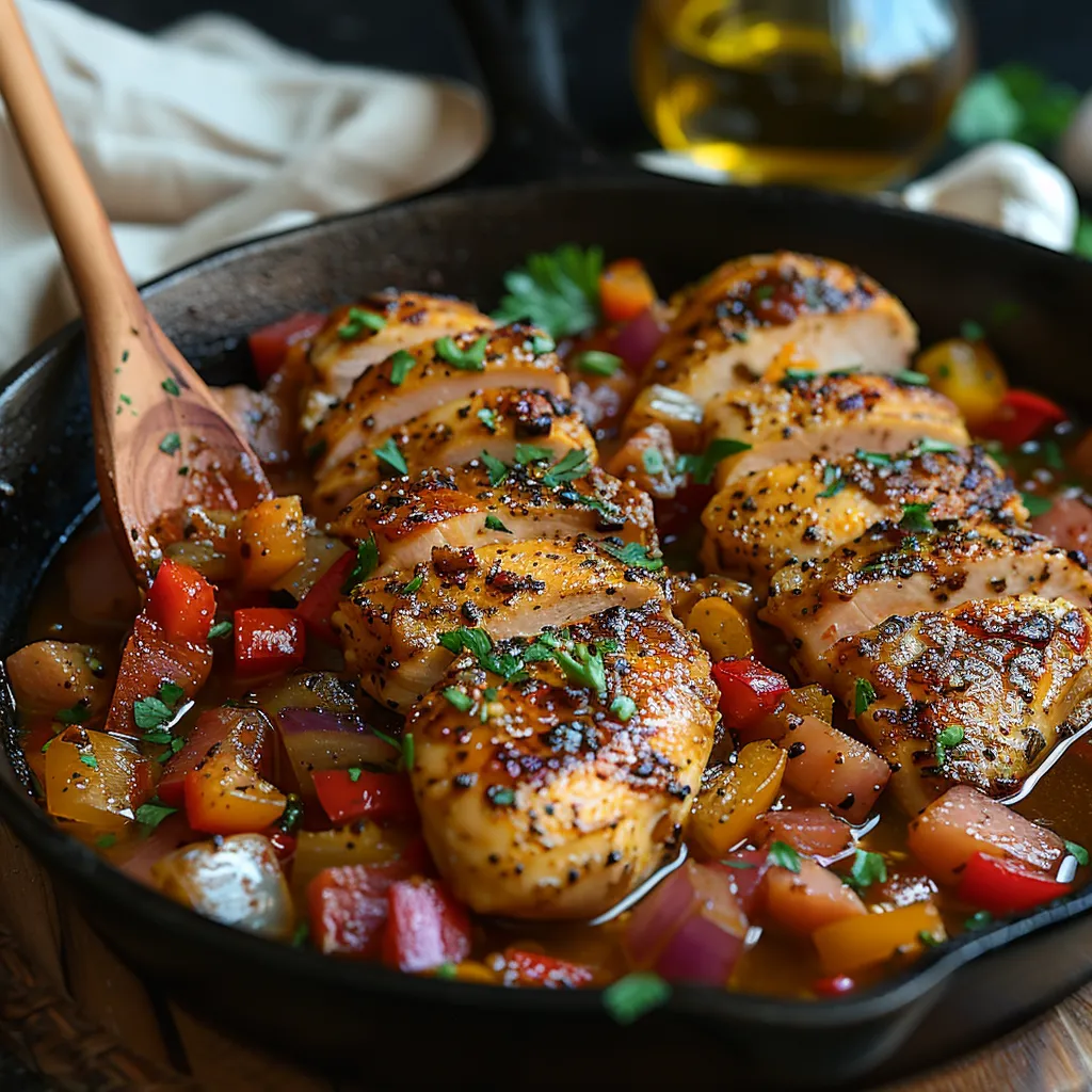 Poulet basquaise rapide ! Plat express du Sud-Ouest au piment d'Espelette, savoureux et parfumé