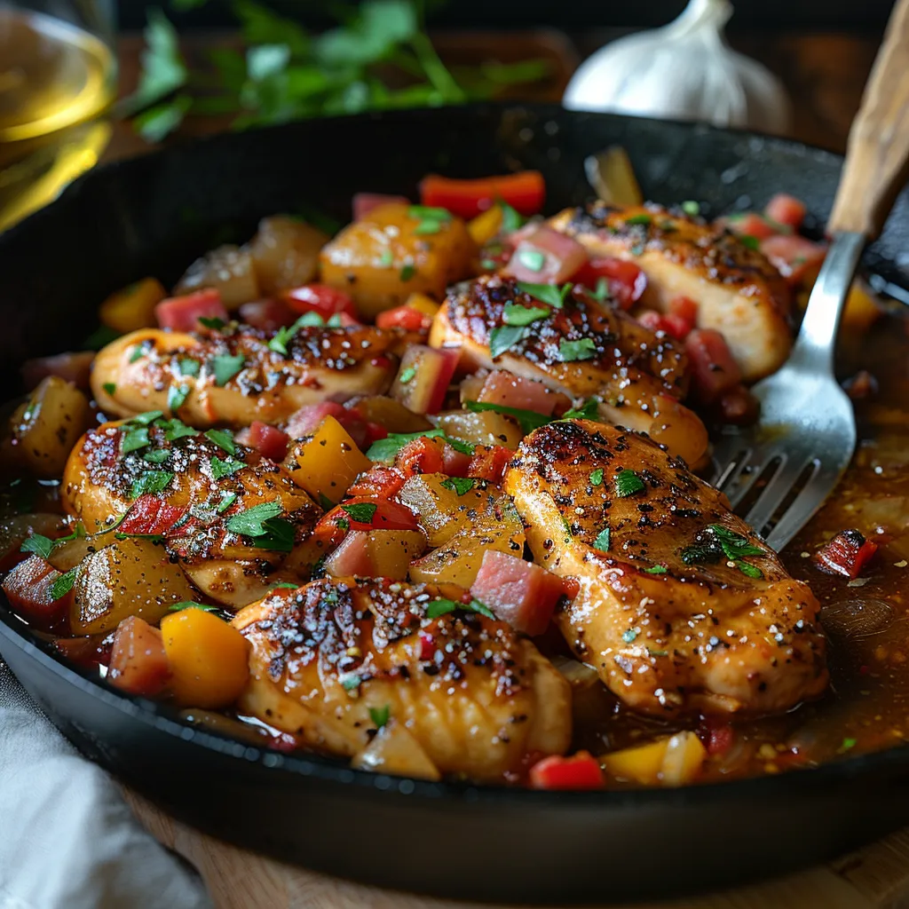 Poulet Basquaise Rapide - Recette express Sud-Ouest piment Espelette 35 min