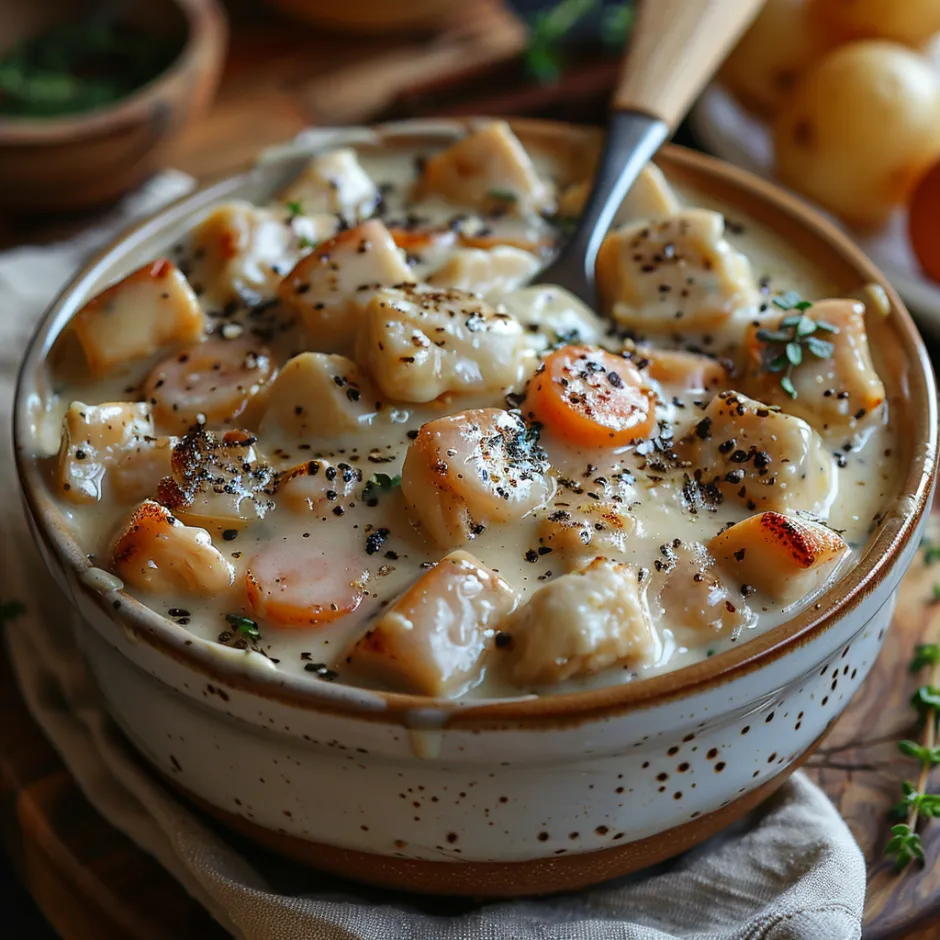Blanquette de poulet crémeuse à l'ancienne, traditionnelle et réconfortante