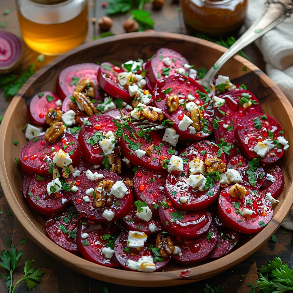 Salade Betterave Feta Noix Rôtie