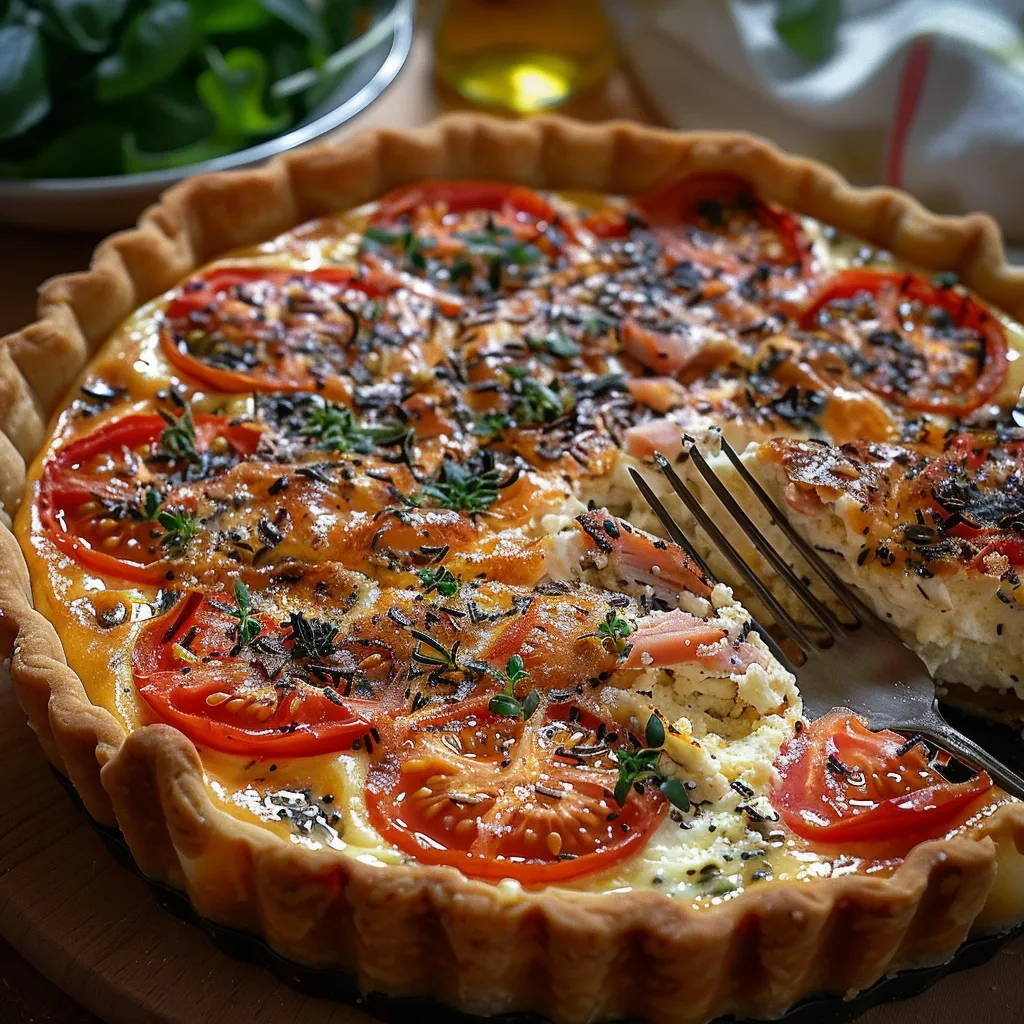 Quiche tomate feta thon ! Tarte salée estivale