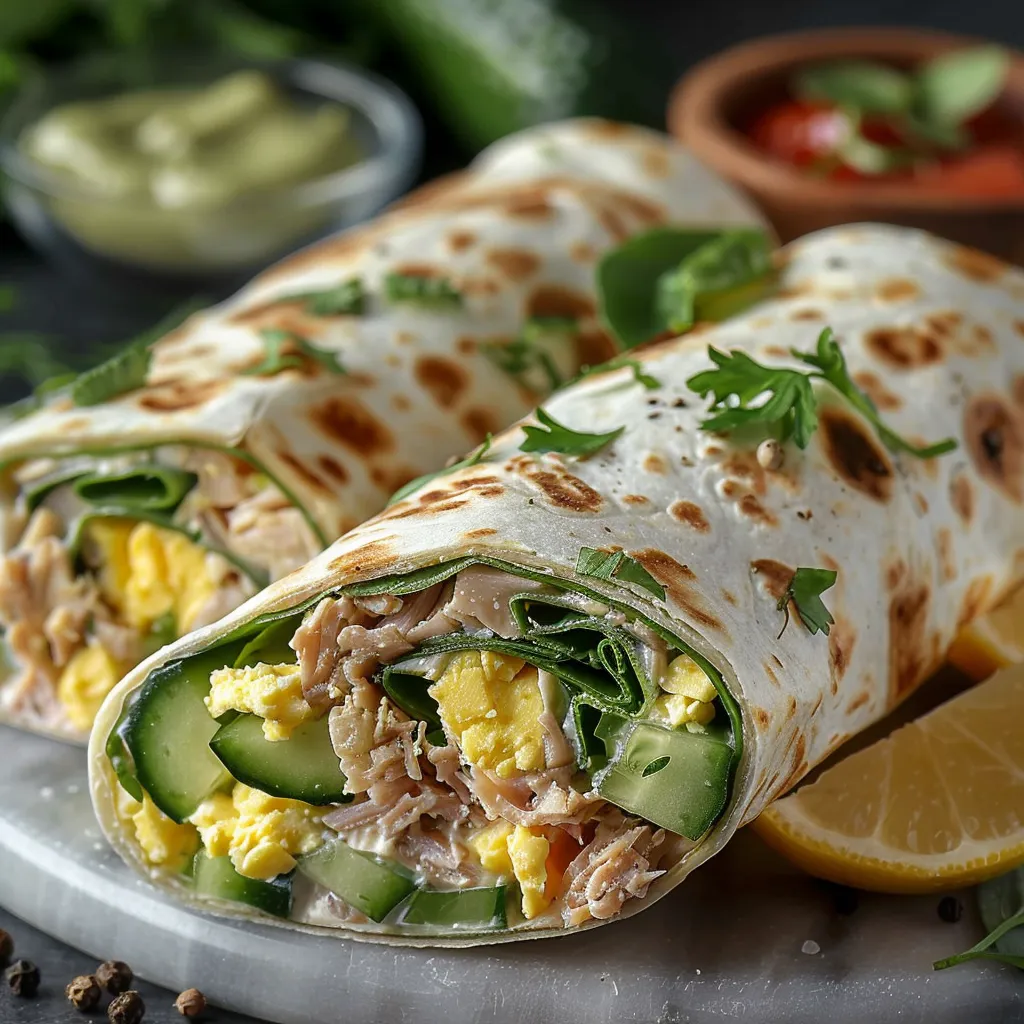 wrap thon concombre ! Déjeuner frais et léger, parfait pour lunch box et pique-nique