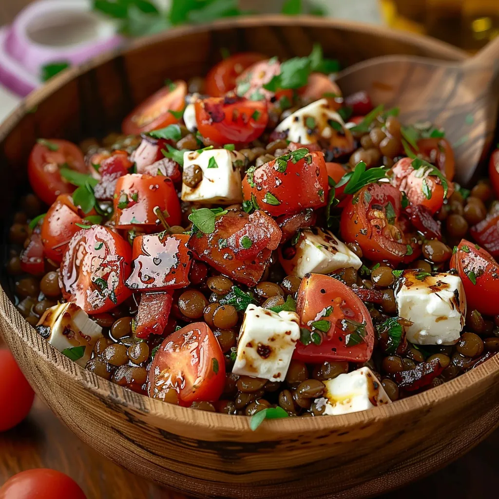 Salade Lentilles Feta Lardons Gourmande