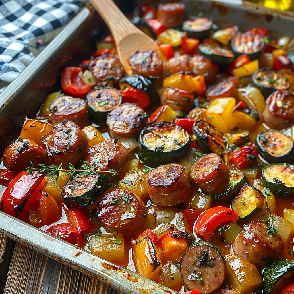 Recette Saucisse de Toulouse au Four - Plat Familial Complet Légumes Méditerranéens