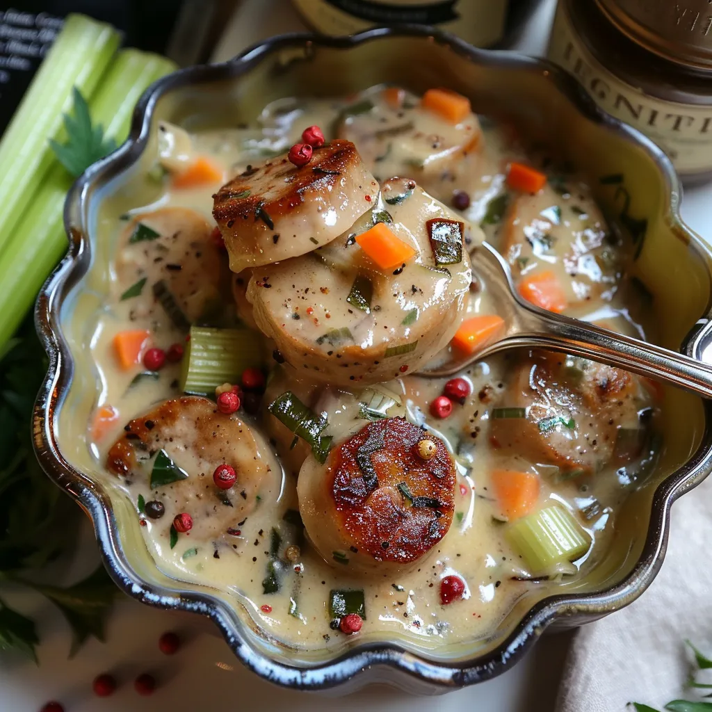 Blanquette de boudin blanc aux baies roses