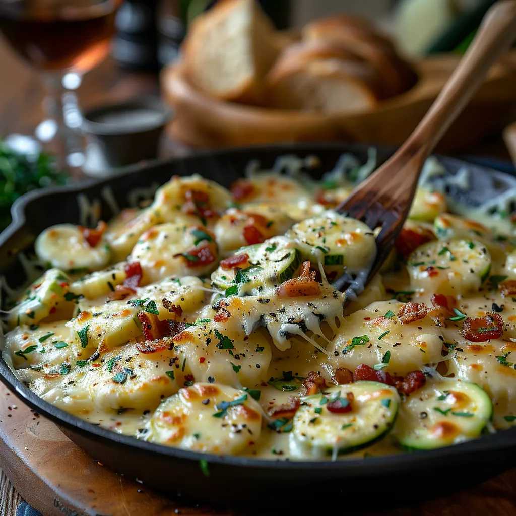 Courgettes façon carbonara à la Vache qui Rit ! Plat express franco-italien, facile et crémeux