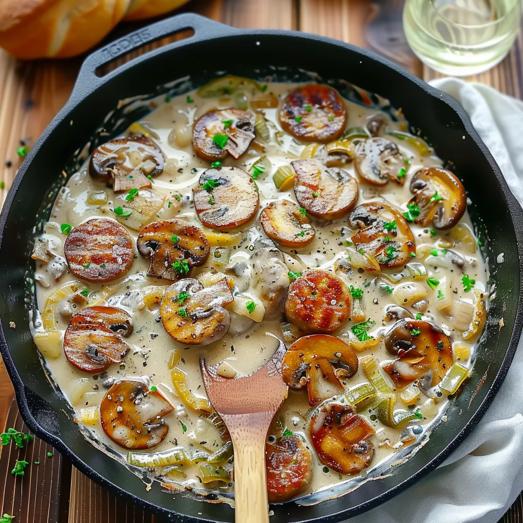 Blanquette Boudin Blanc Champignons Crémeuse