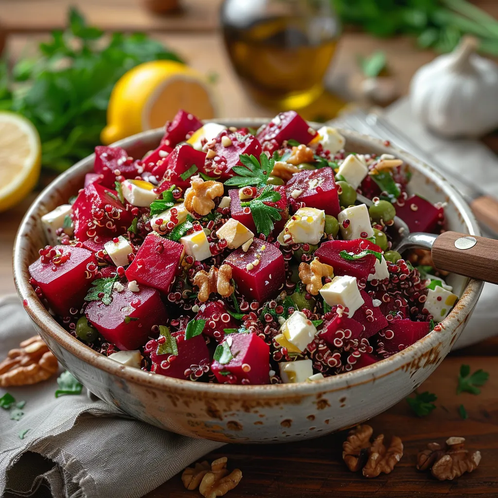 Salade Quinoa Betterave Feta Noix