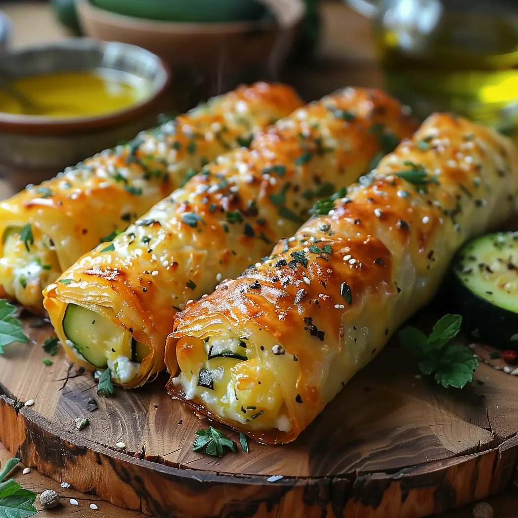 Des cigares croustillants aux courgettes et fromage fondant, parfaits pour l'apéro