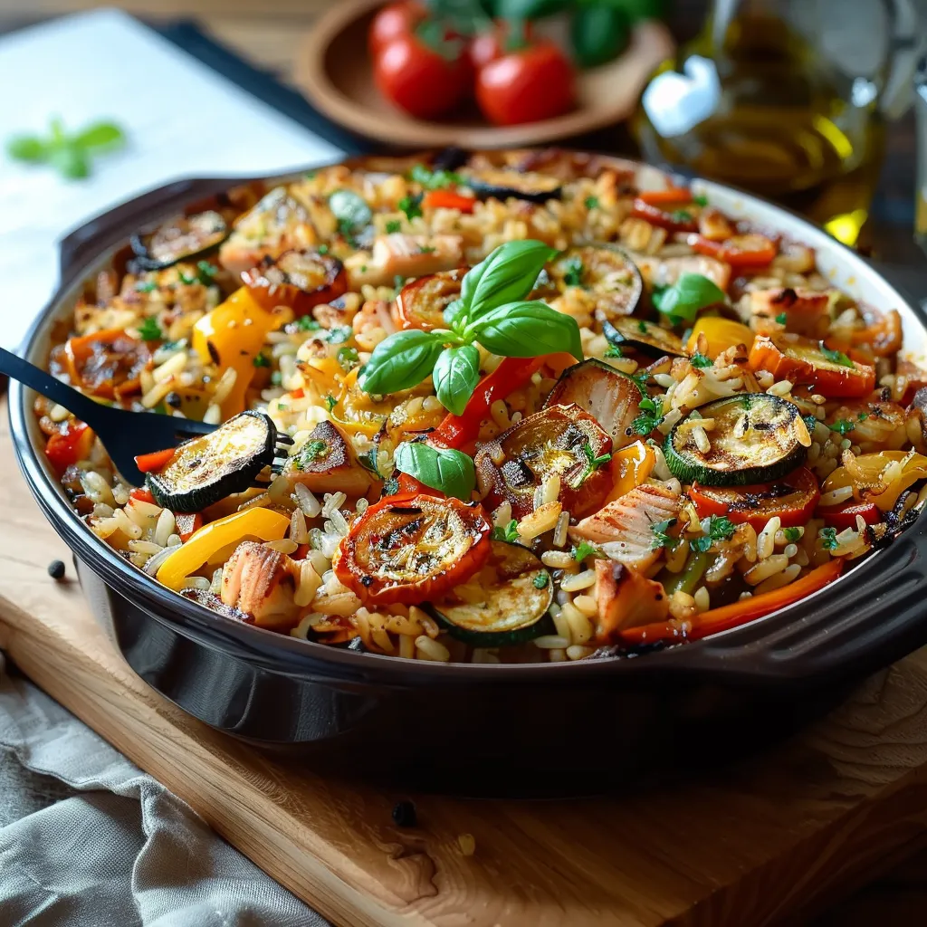 Riz aux Légumes et Thon Fondant au Four