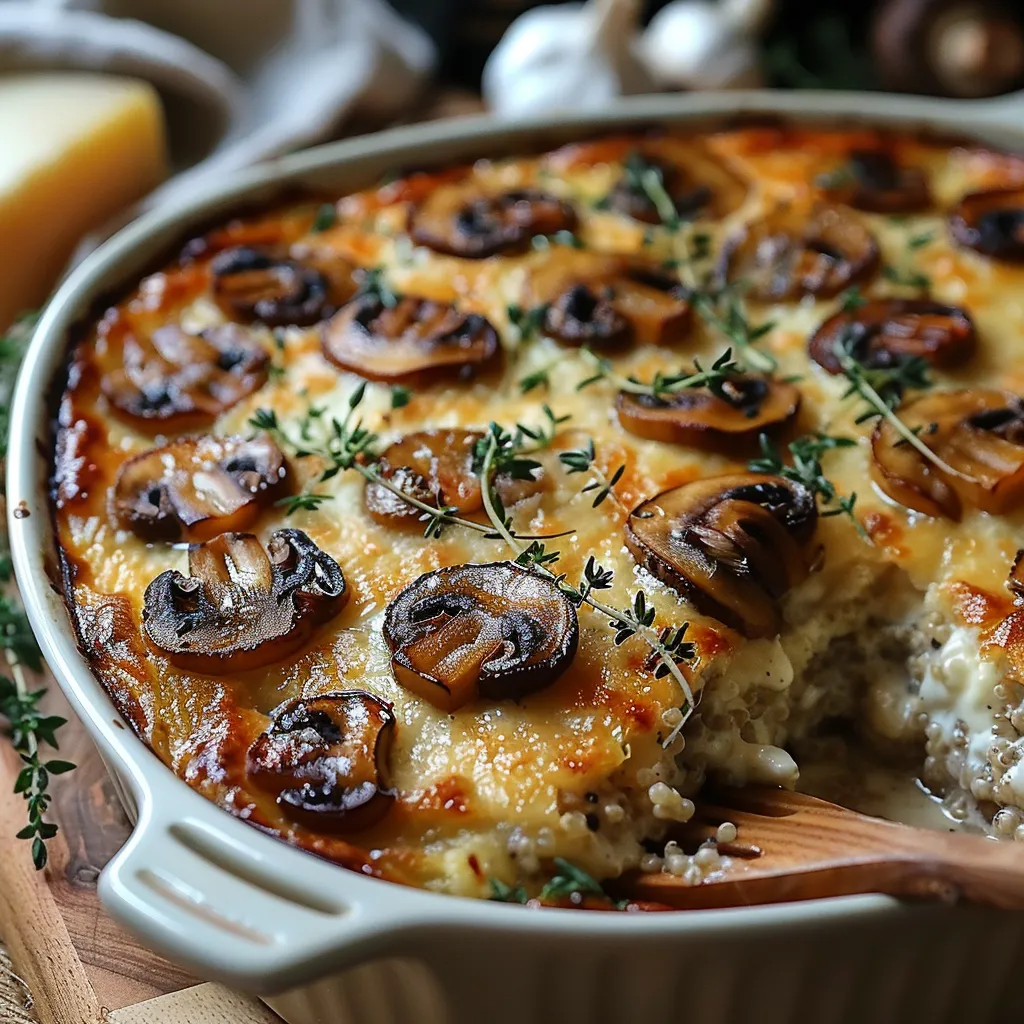 Clafoutis Salé de Champignons et Quinoa au Thym