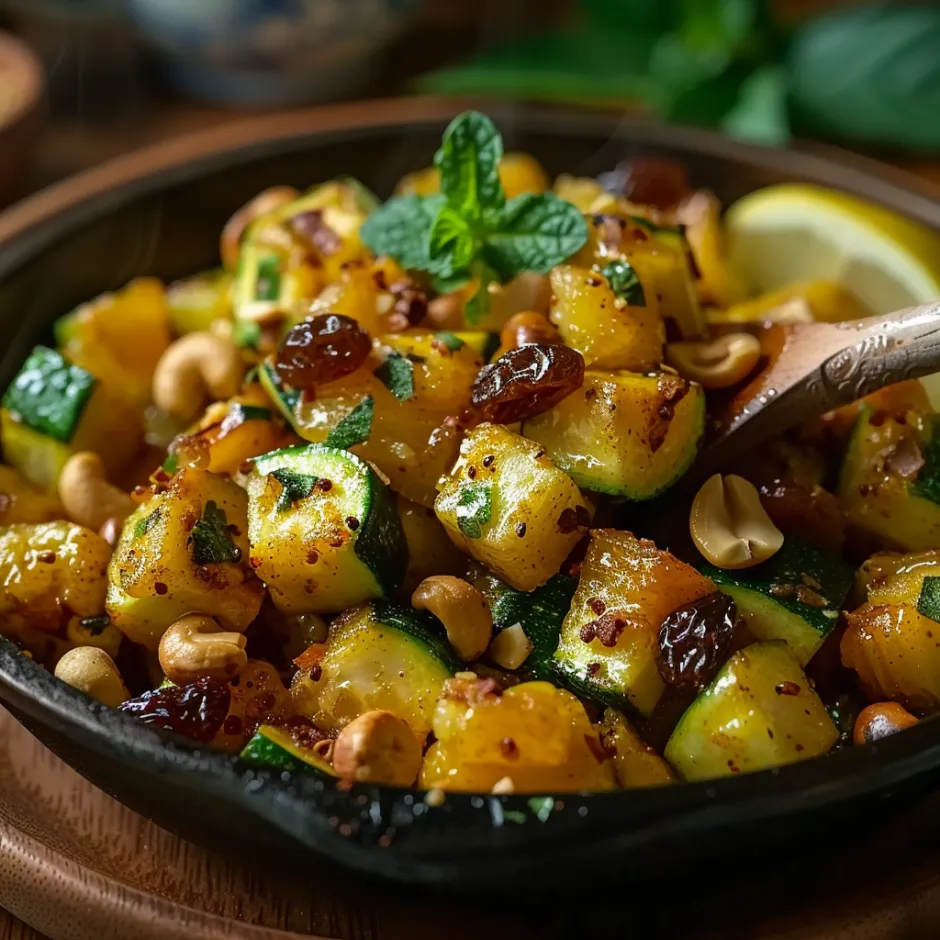 Poêlée de Courgettes Exotique : Une Harmonie Sucrée-Salée au Curry Doux
