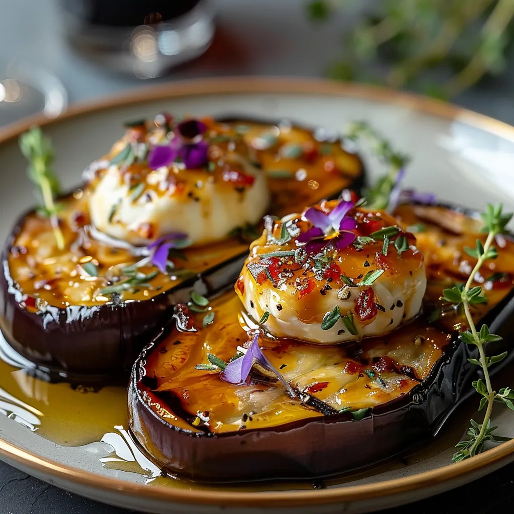 Aubergine Confite au Miel et Feta