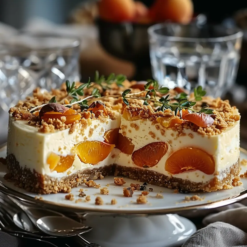 Cheesecake Salé Abricot Rôti et Feta Fouettée
