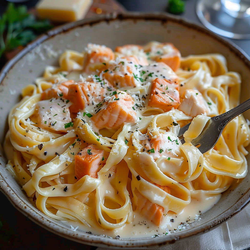 A bowl of pasta with chicken and cheese.