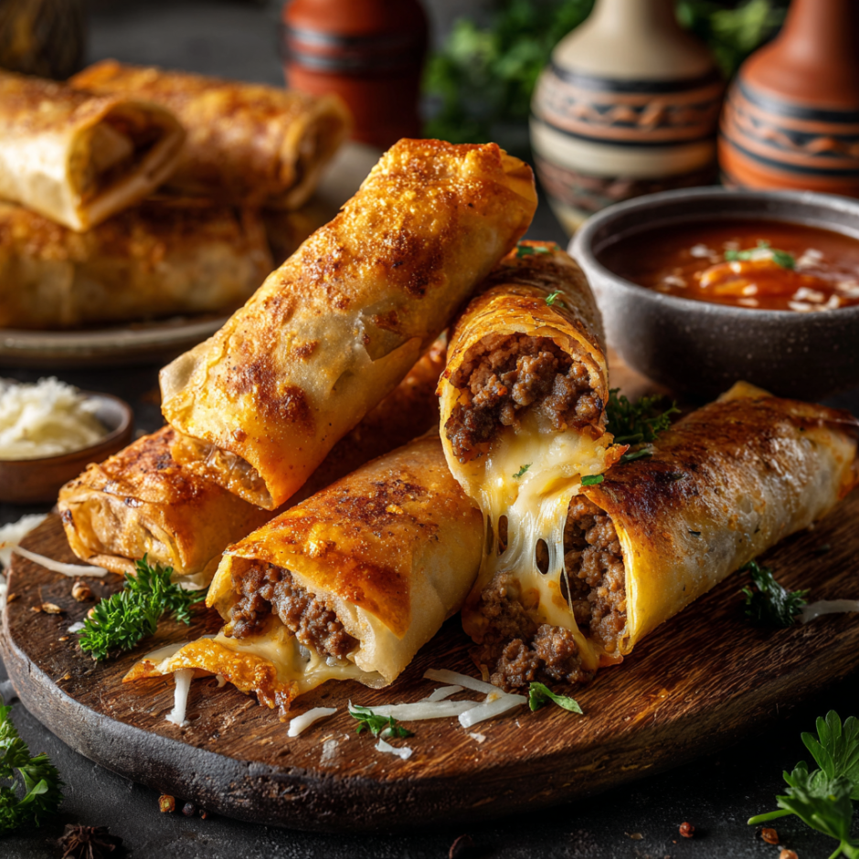 A plate of food with a bowl of sauce.