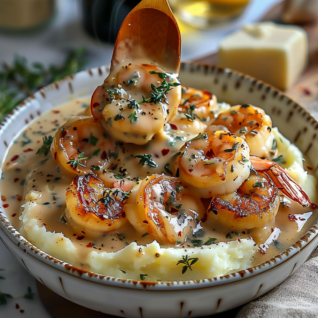 A bowl of shrimp and sauce.