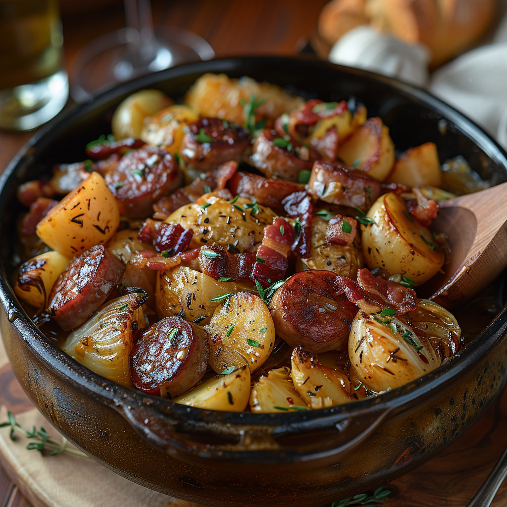 A bowl of food with a spoon in it.