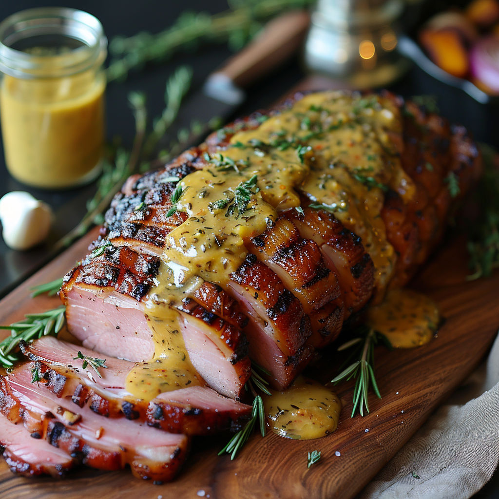Jambon porc rôti au four.