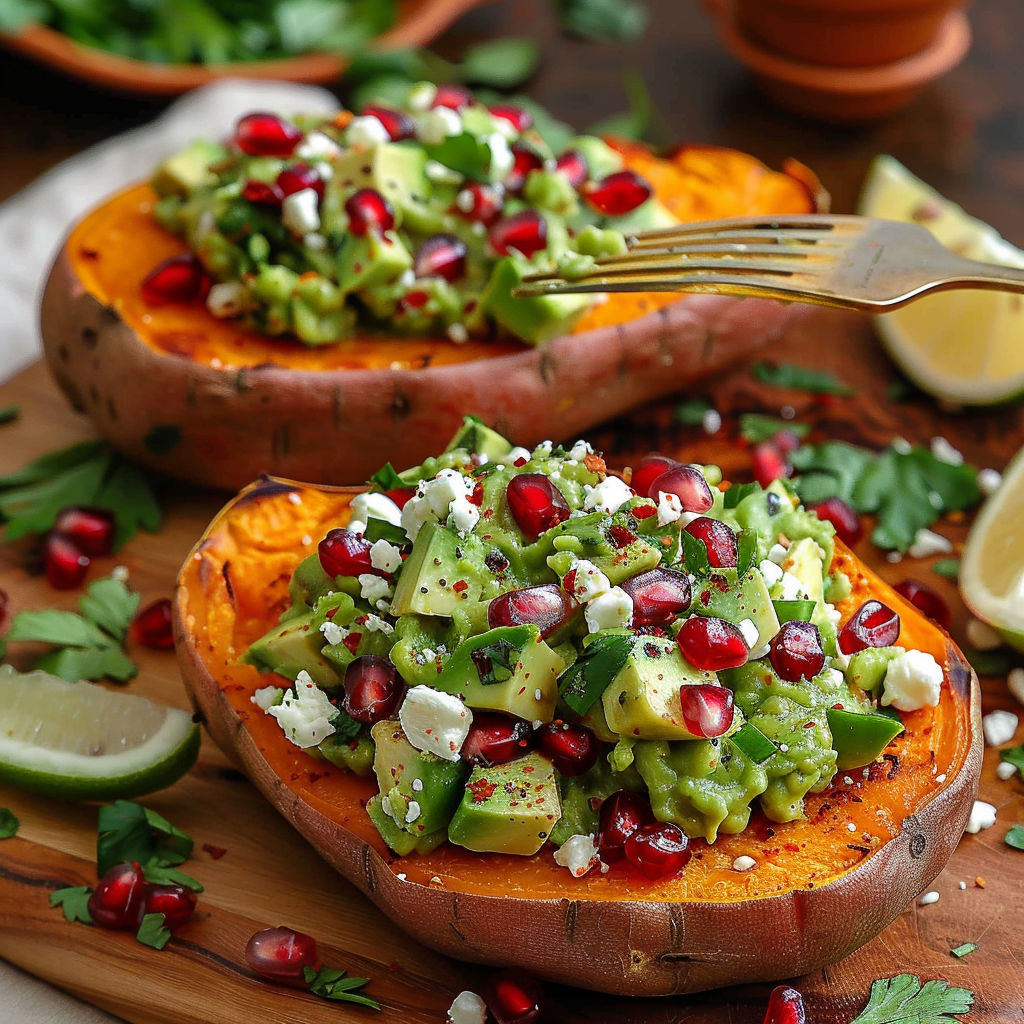Patates douces au guacamole.