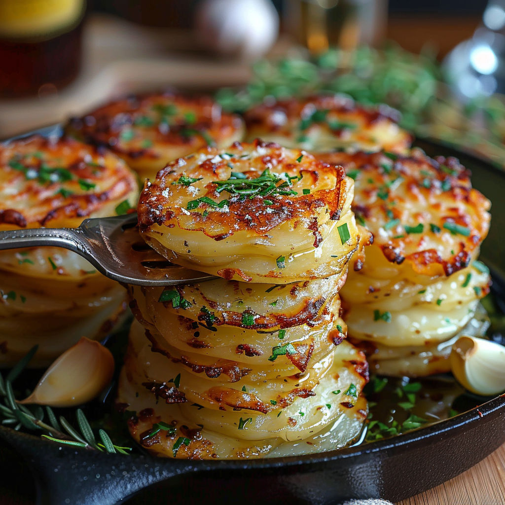 A stack of grilled vegetables.