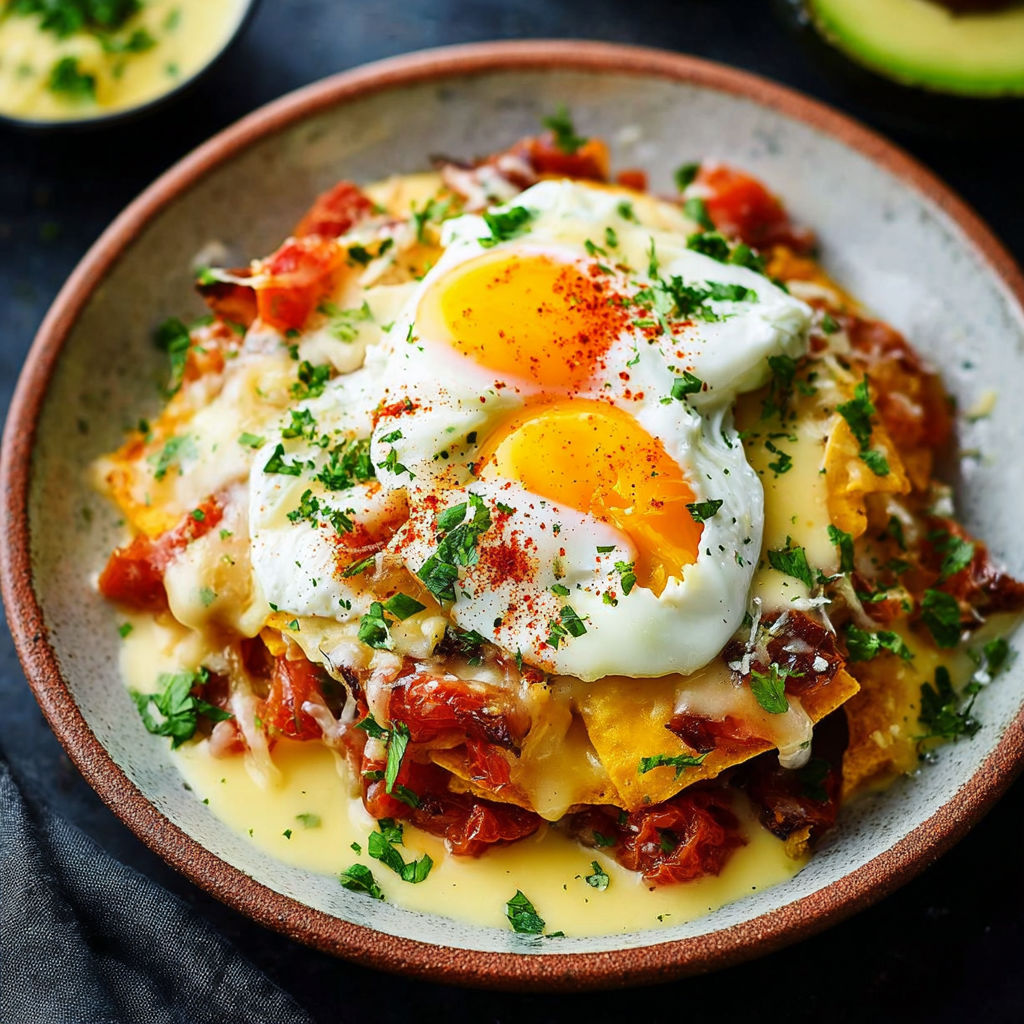 A plate of food with a fried egg on top.