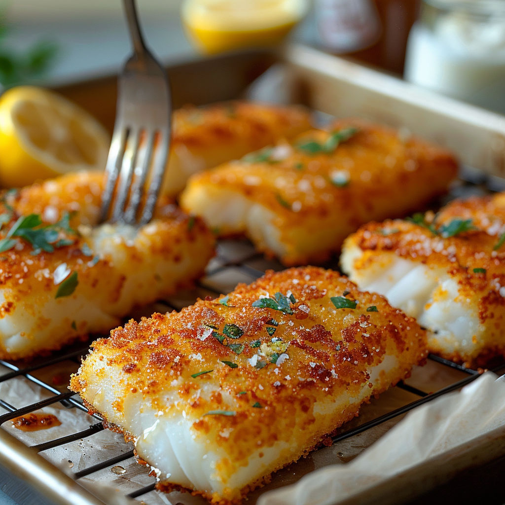 Fish on a tray.