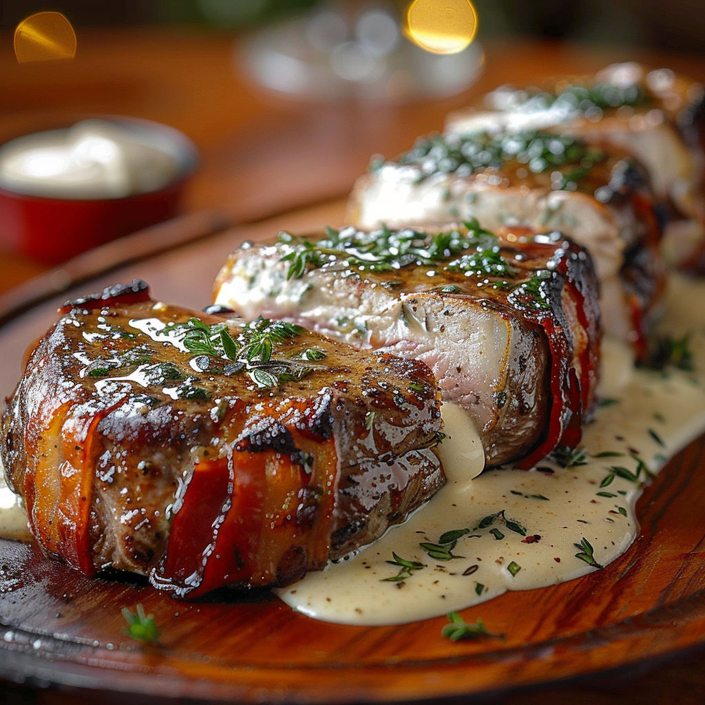 A plate of meat with sauce on it.